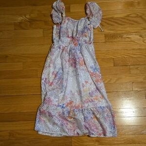 Speechless White Eyelet Dress with Pastel Floral Print